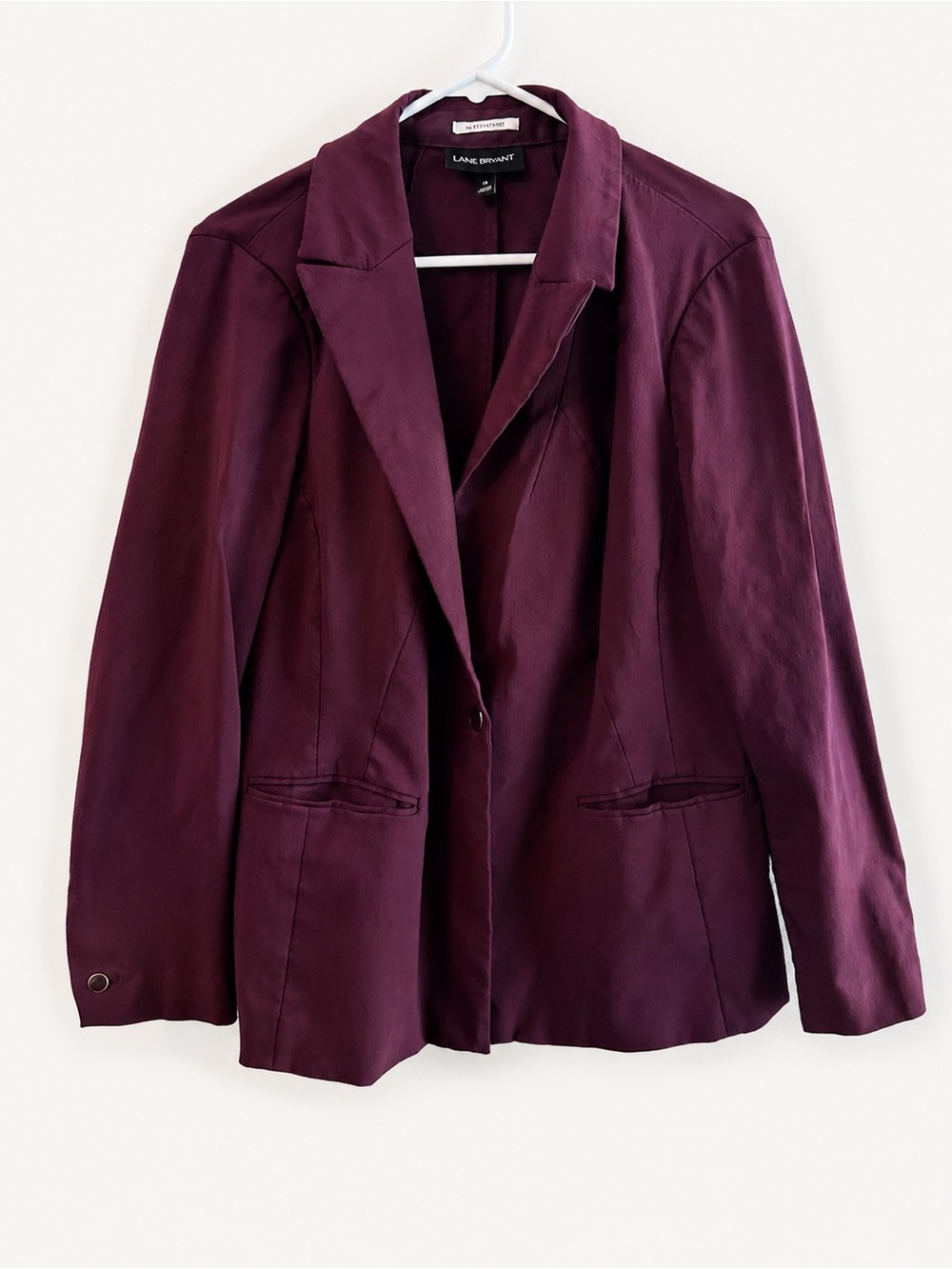 Lane Bryant Burgundy Single Button Blazer Jacket Size 18